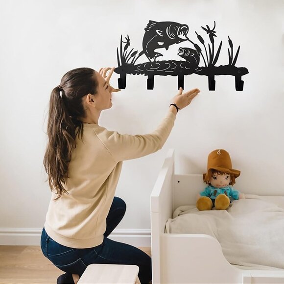 NEW Metal Fish Coat Hooks Wall Art Decor-Fish Hangers and Key Holder - Picture 8 of 9